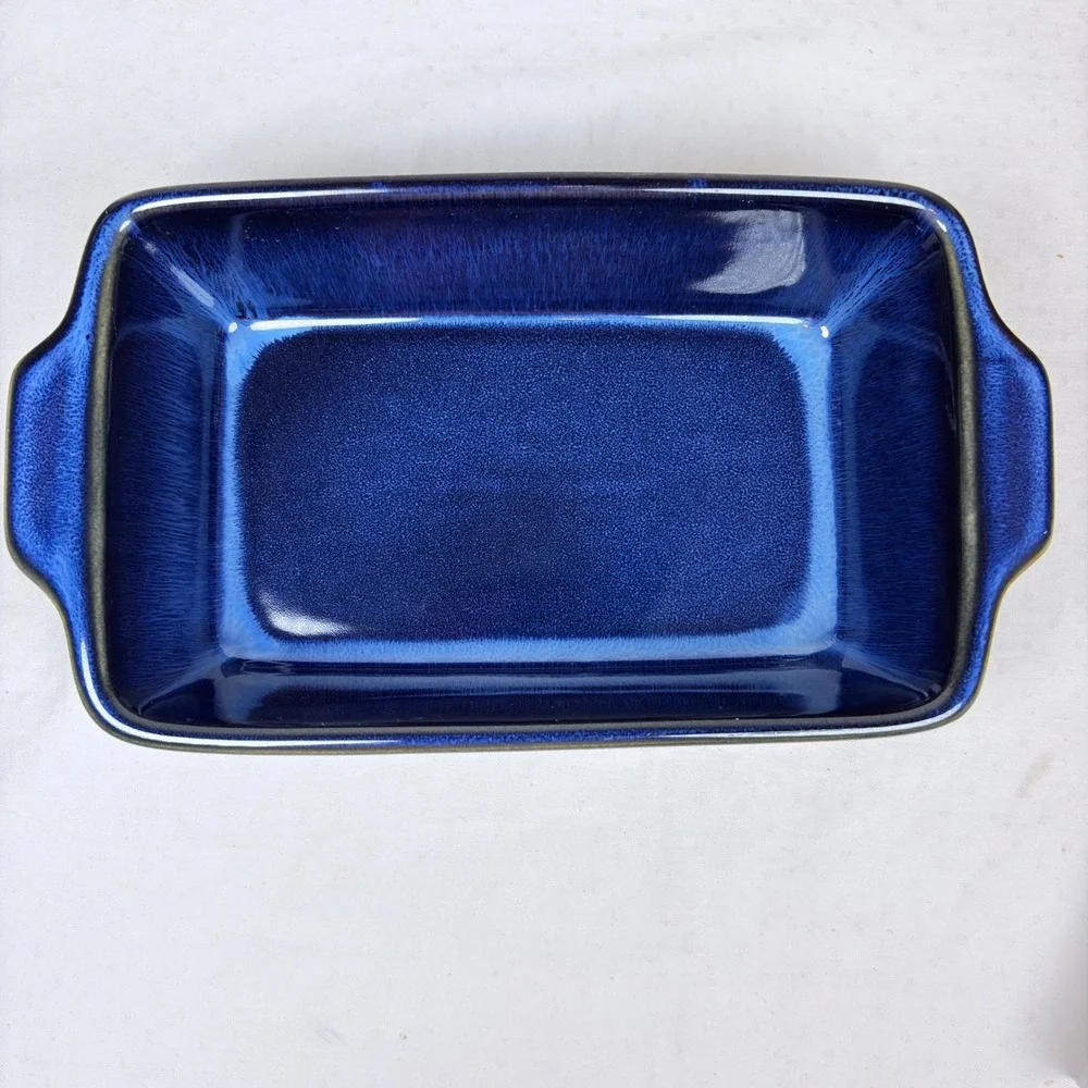 Basque Andalusian Blue Stoneware 10.5 Loaf Dish Ceramique  Glaze Pan New w/ Box